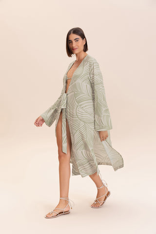 Maxi Forest Kimono Cover-Up