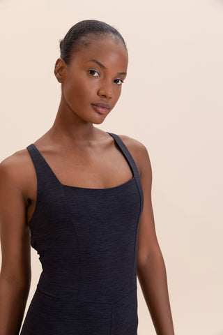 Cross Melange Long Jumpsuit