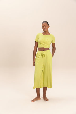 Tie Wide Capri Pants