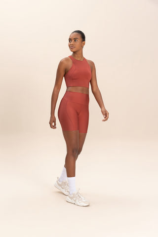 Neoprene Shine Racerback Sports Bra