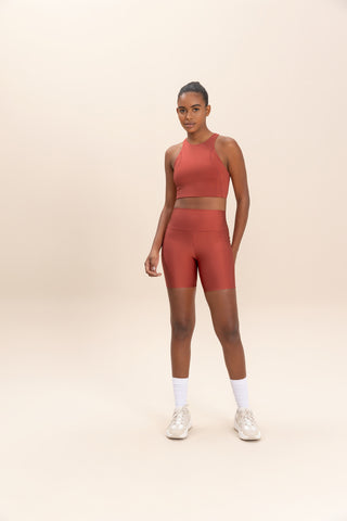 Neoprene Shine Racerback Sports Bra
