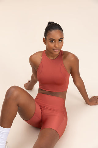 Neoprene Shine Racerback Sports Bra