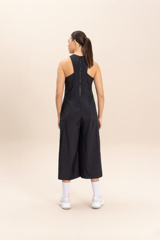Cross Nylon Net Long Jumpsuit
