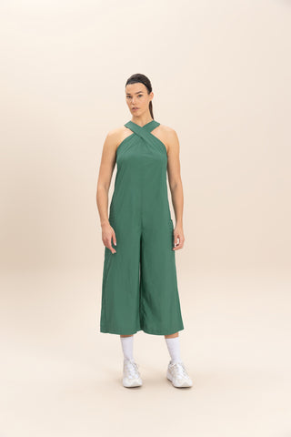 Cross Nylon Net Long Jumpsuit