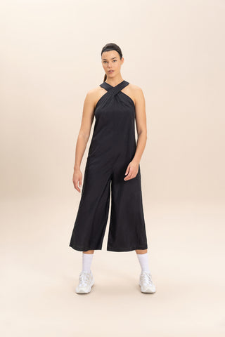 Cross Nylon Net Long Jumpsuit