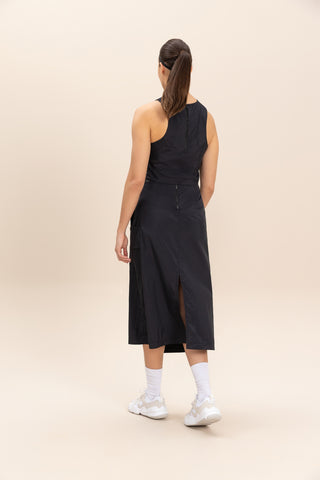 Crop Knot Nylon Net Tank Top
