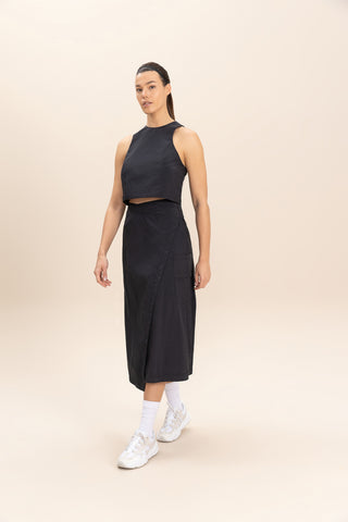 Crop Knot Nylon Net Tank Top