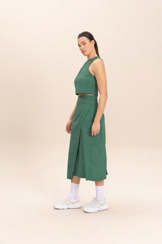Crop Knot Nylon Net Tank Top