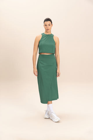 Crop Knot Nylon Net Tank Top