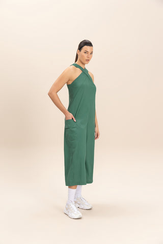Cross Nylon Net Long Jumpsuit
