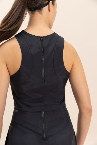 Crop Knot Nylon Net Tank Top