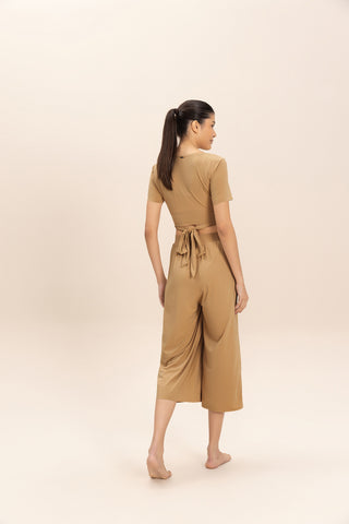 Tie Wide Capri Pants