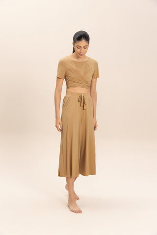 Tie Wide Capri Pants