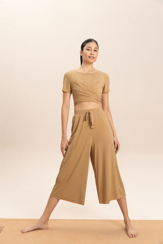 Tie Wide Capri Pants
