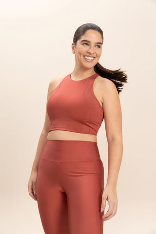 Neoprene Shine Racerback Sports Bra