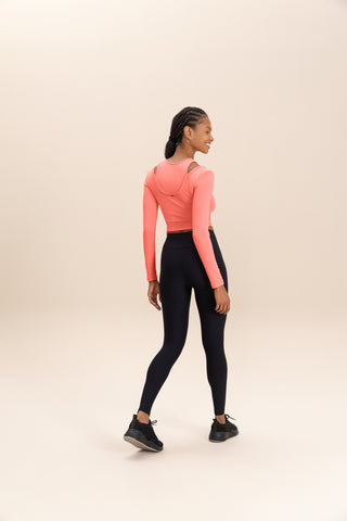 Overlay Long Sleeve Cropped Sports Bra