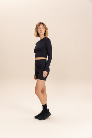 Overlay Long Sleeve Cropped Sports Bra