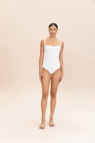 Wavy Slim Delta Wing One-Piece Swimsuit