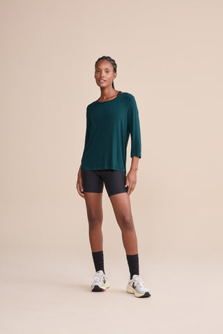 Long Sleeve Cross Back Viscose Top