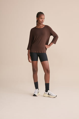 Long Sleeve Cross Back Viscose Top