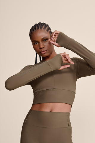 Race Pro® Tule Cropped Long Sleeve Top