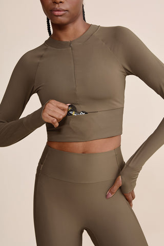 Race Pro® Tule Cropped Long Sleeve Top