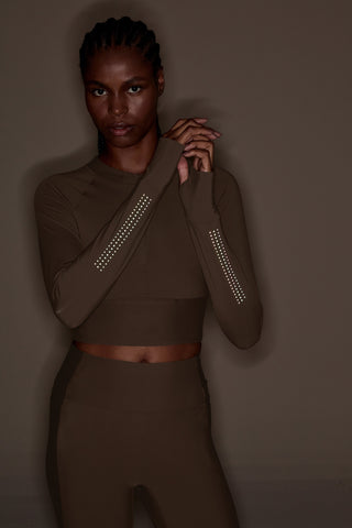 Race Pro® Tule Cropped Long Sleeve Top