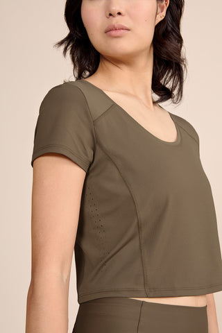 Laser Mix Cropped T-Shirt