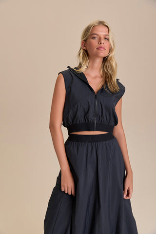 Nylon Net Midi Balloon Skirt