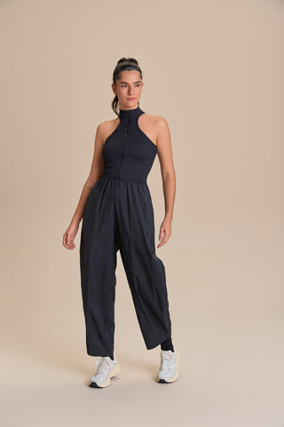 Zip Seamless Nylon Net Jumpsuit