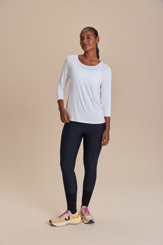 Long Sleeve Cross Back Viscose Top