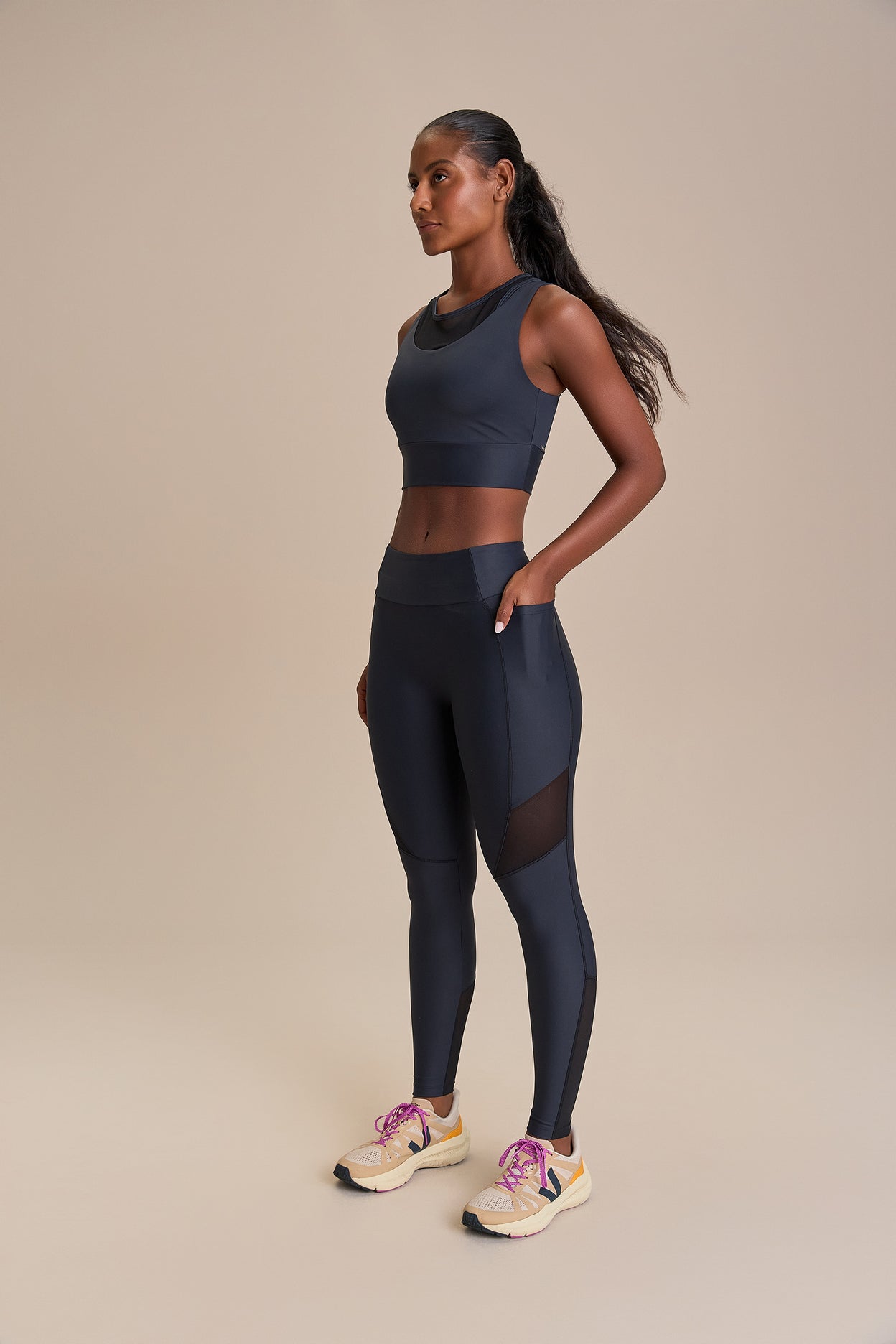 Pocket Upfit Tule Long Leggings