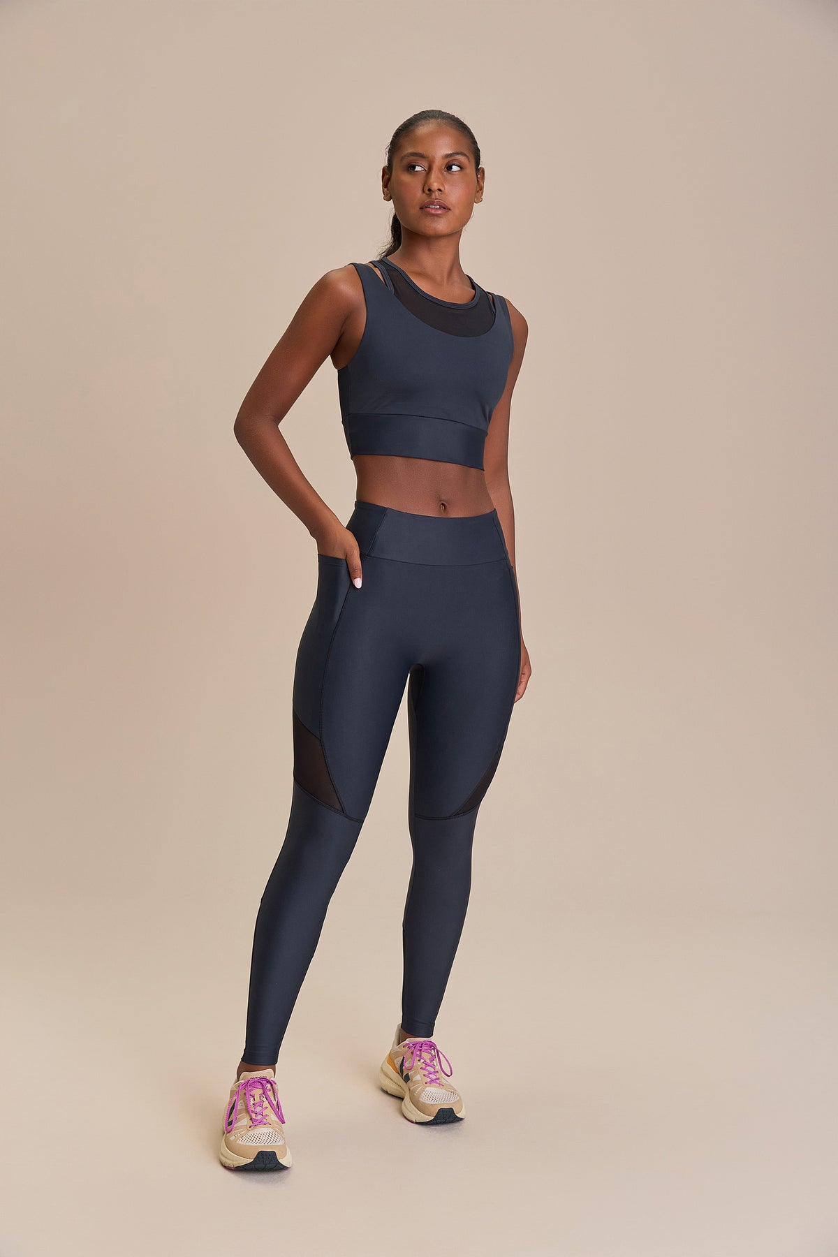 Pocket Upfit Tule Long Leggings