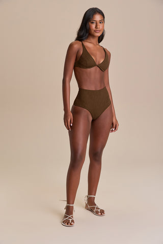 Jacquard Curl Triangle Bikini Top