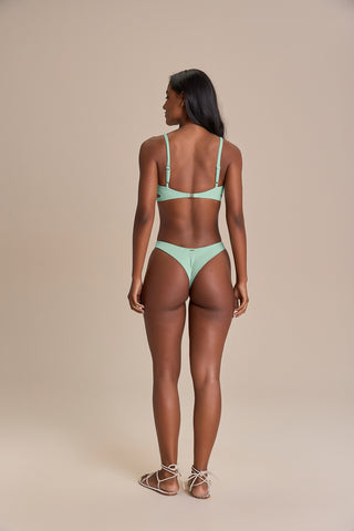 Cut Out Jacquard Curl Bikini Top