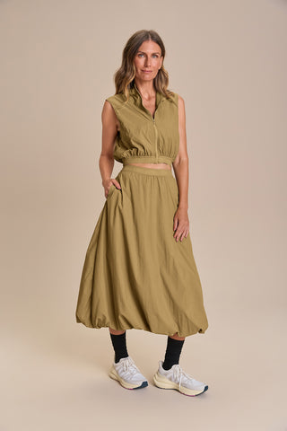 Nylon Net Midi Balloon Skirt