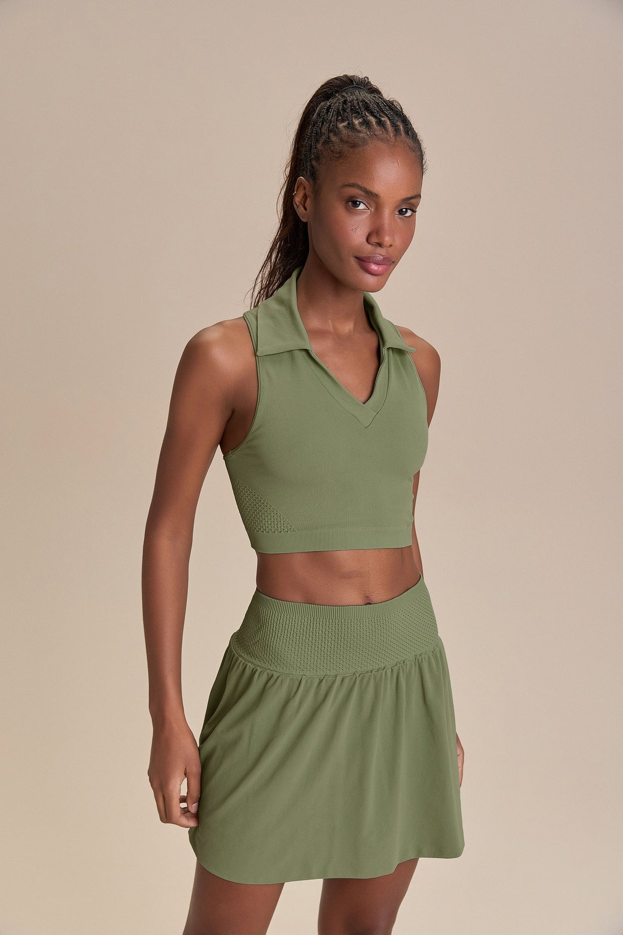 Seamless KnitĀ® Polo V Tank Top