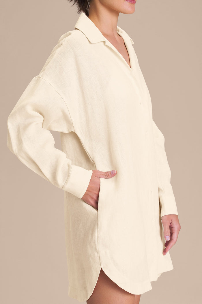 Pure Linen Shirt Dress