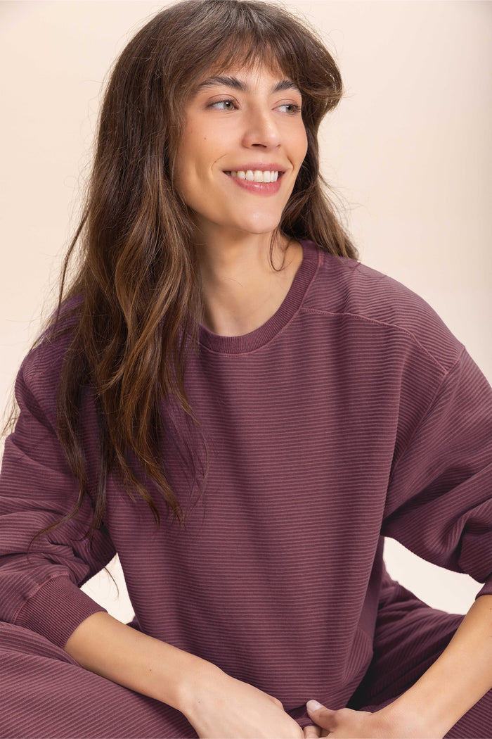 Ribbed Washed Sweatshirt