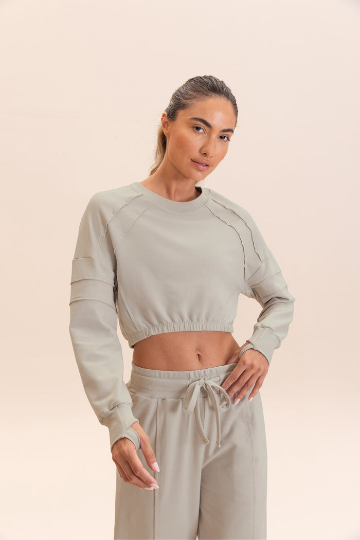 Cropped Cut Jog Sweatshirt
