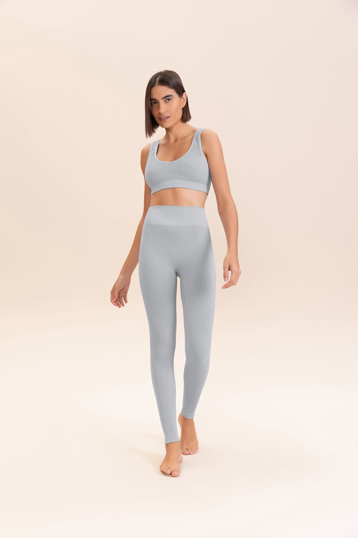 Rib Classic Seamless V-neck Sports Bra