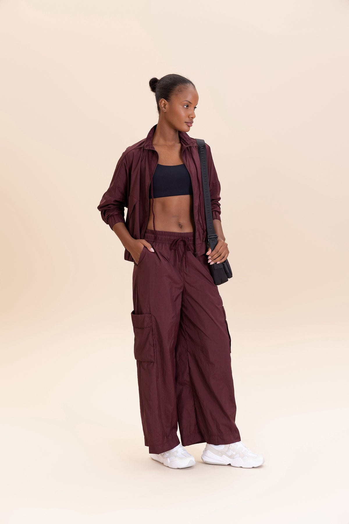 Nylon Net Straight Leg Pants