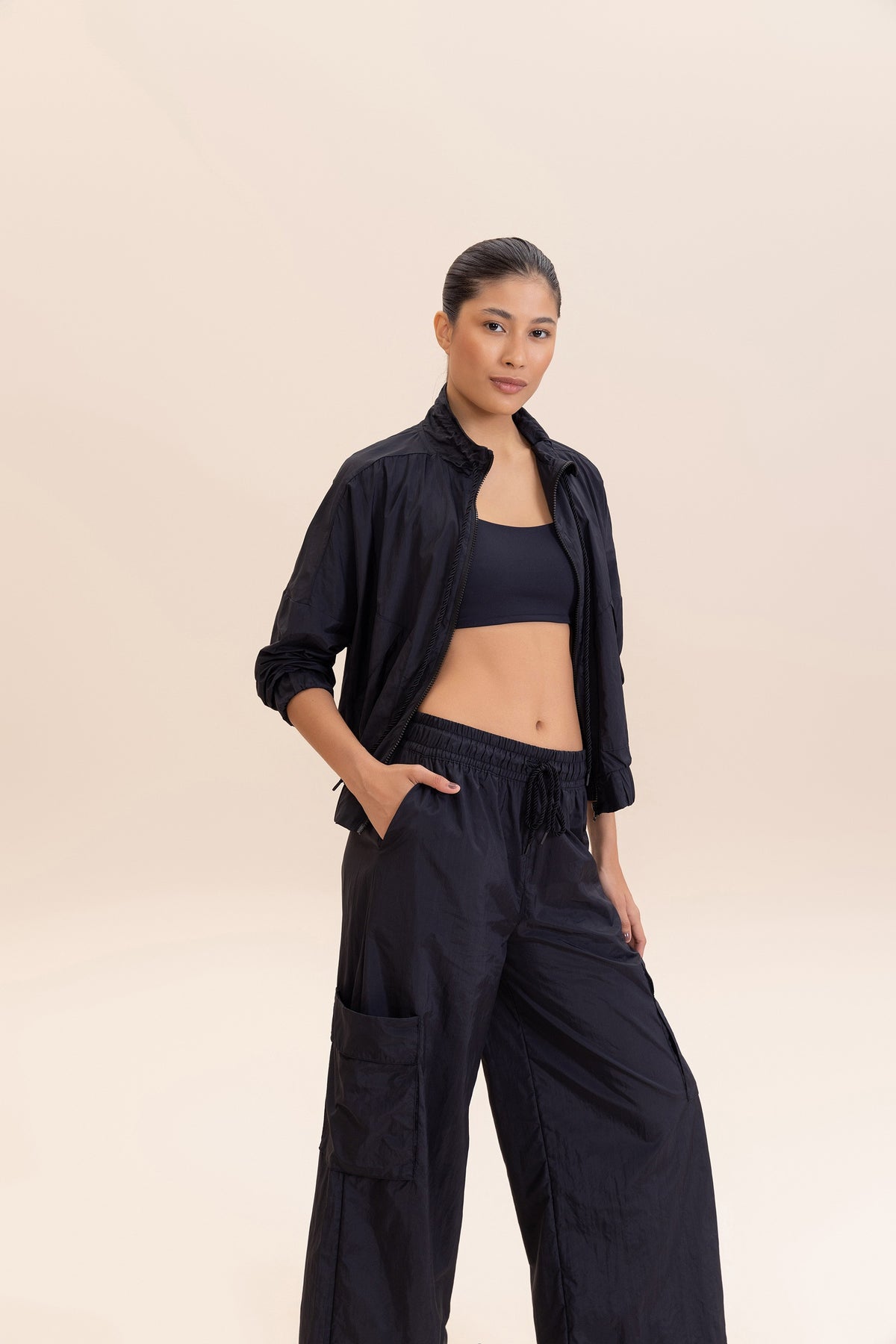 Nylon Net Straight Leg Pants