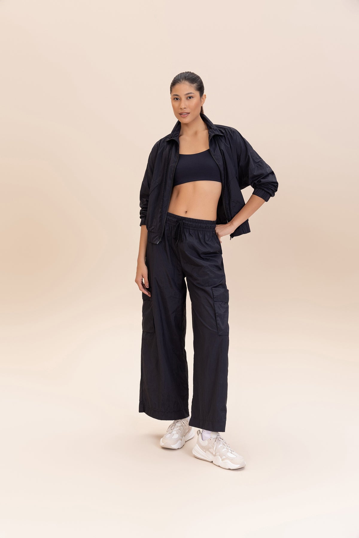 Nylon Net Straight Leg Pants