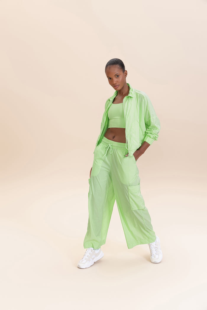 Nylon Net Straight Leg Pants