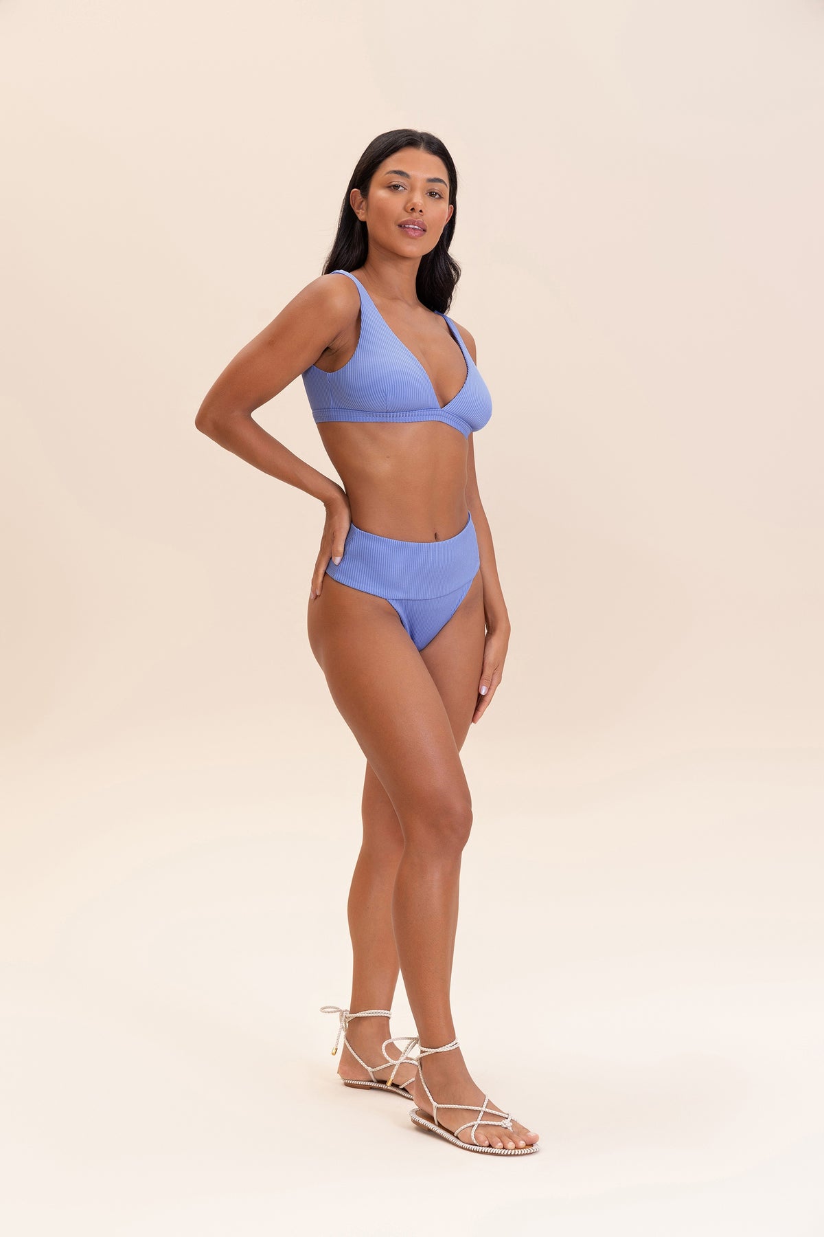 Gloss Rib V-Neck Bikini Top