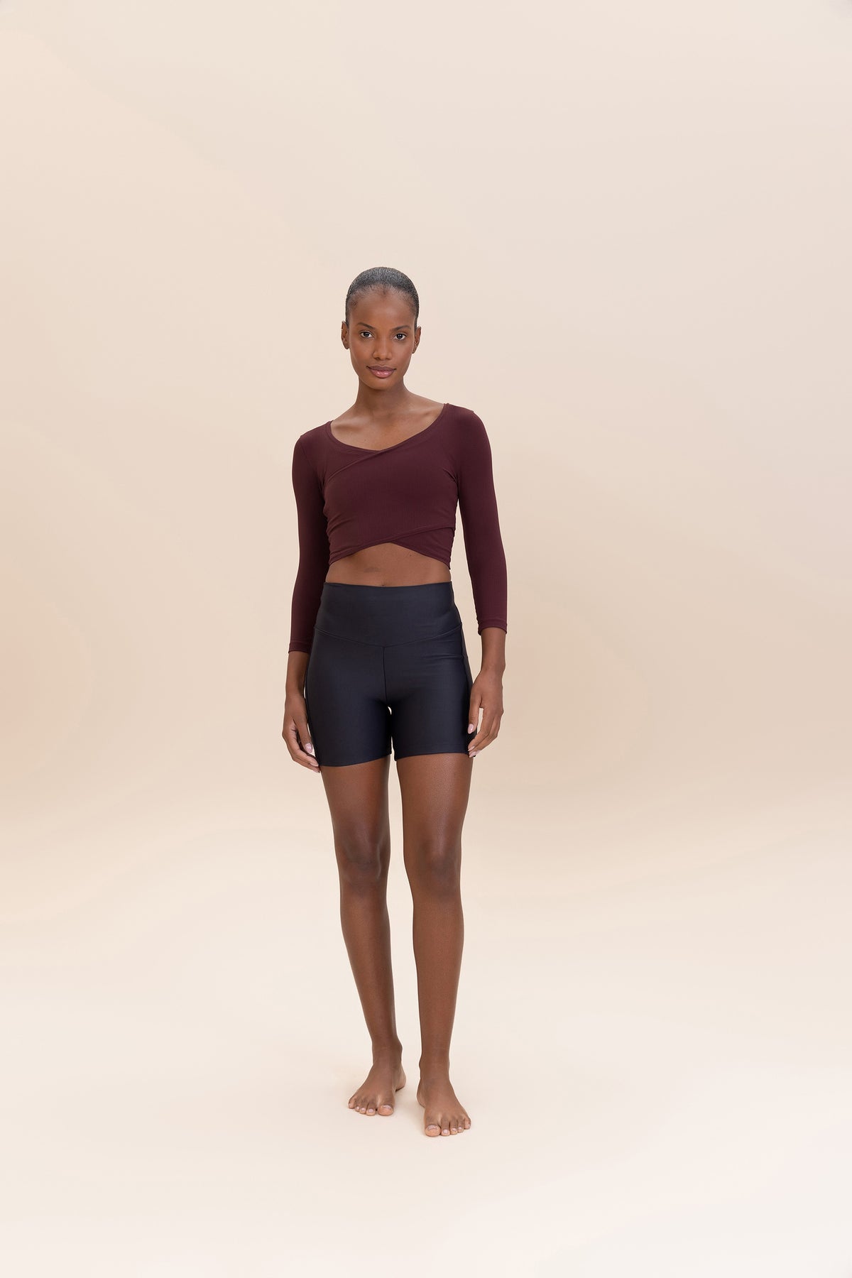 Ribbed Knit Wrap Top