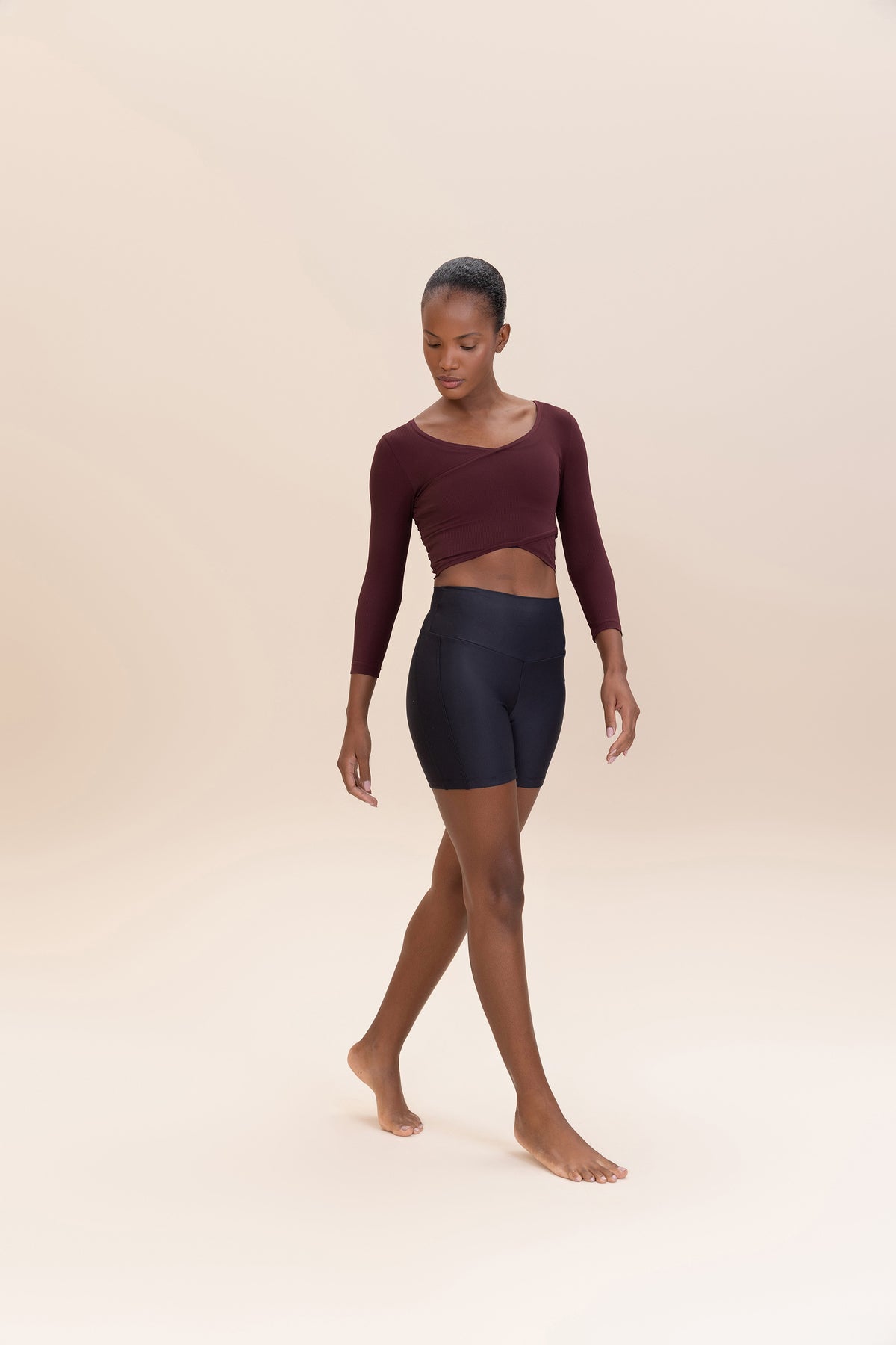 Ribbed Knit Wrap Top