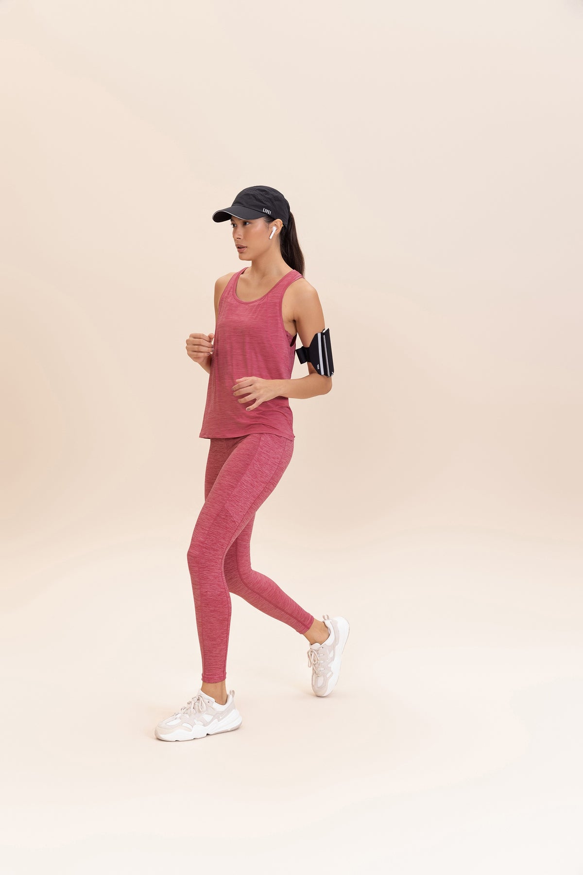 Cut Out Melange Tank Top