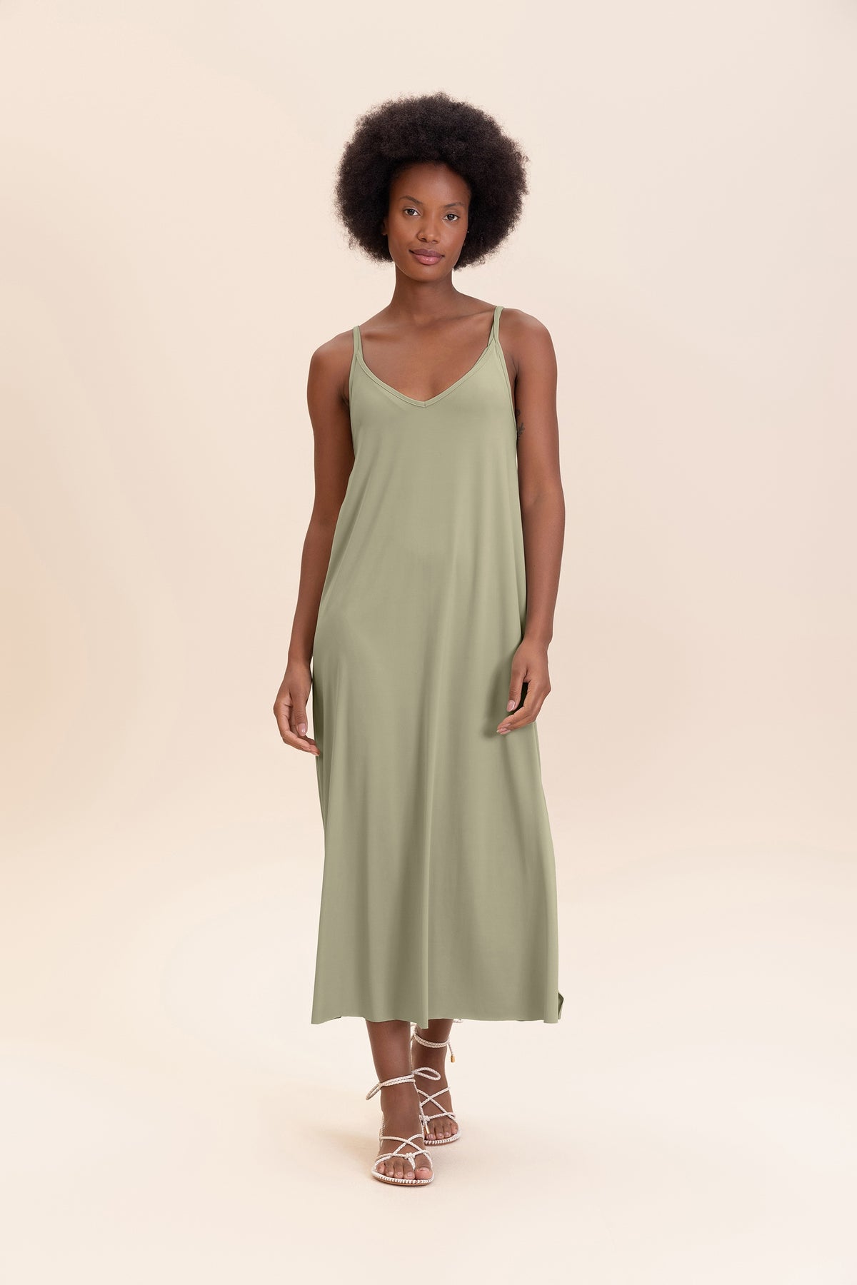 V Long Wide Dress